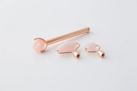 Rose Quartz Detachable 3-Head Face Roller